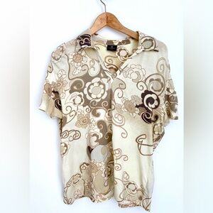 Vintage Vuarnet - Abstract Botanical Cotton Polo - XL (Fits L)